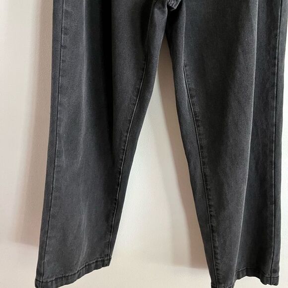 JustFab High Rise Paperbag Waist Jeans Black Tapered Mom Fit Size 31 - Picture 4 of 8